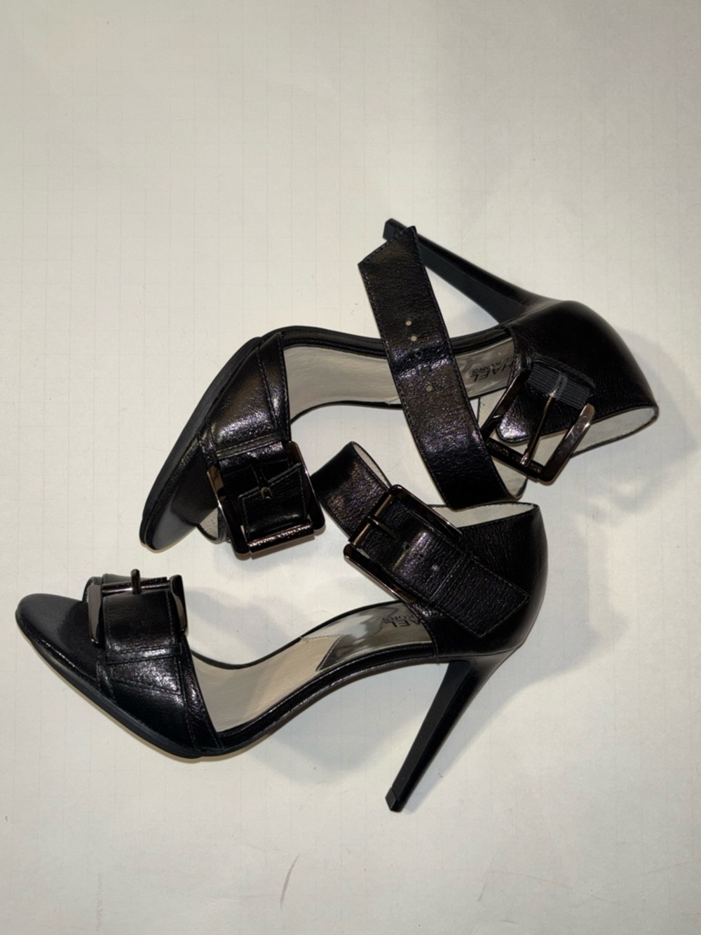 MICHAEL Michael Kors Black Strappy Buckle High Heels